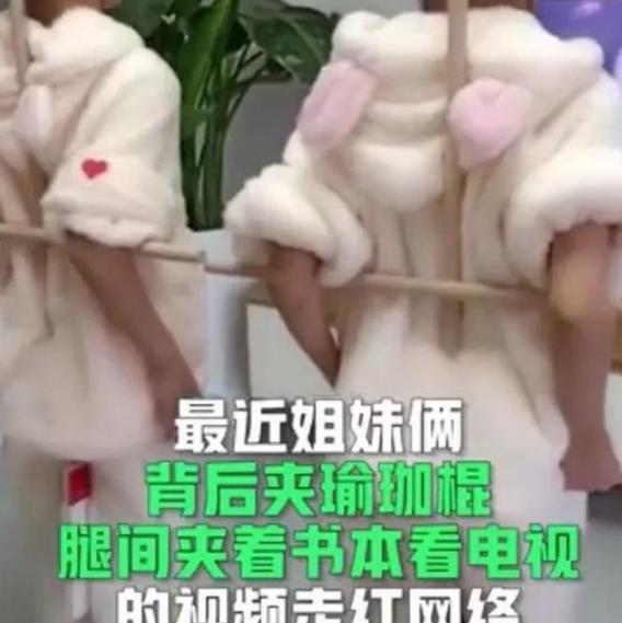 “坚持多久看BOB半岛多久”宝妈让俩女儿背木棍看电视网友看后：服了(图1)